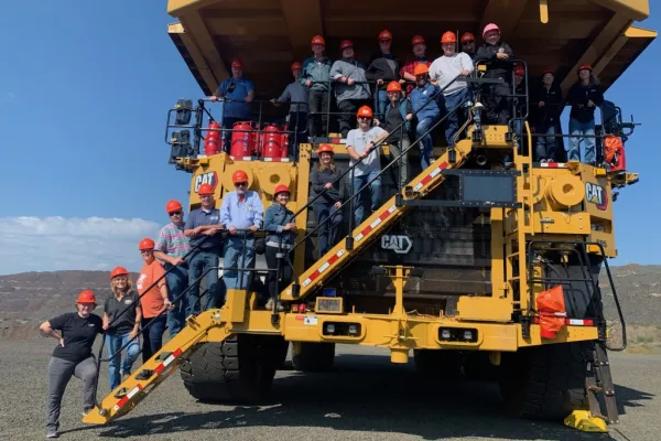 Photo of the Minnesota AFL-CIO General Board visiting a taconite mine in Minnesota.