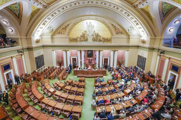 Overhead view of the Minnesota House Chamber