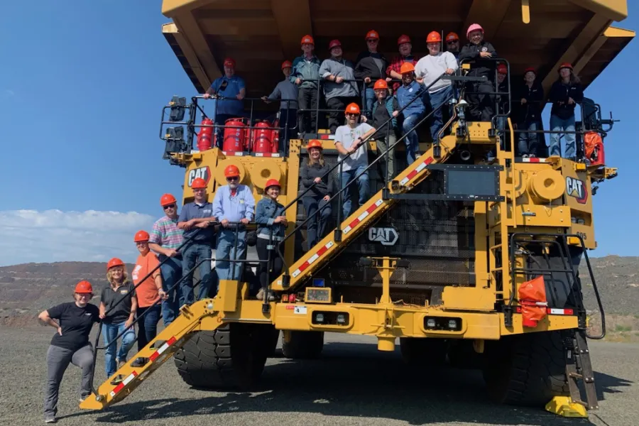 Photo of the Minnesota AFL-CIO General Board visiting a taconite mine in Minnesota.